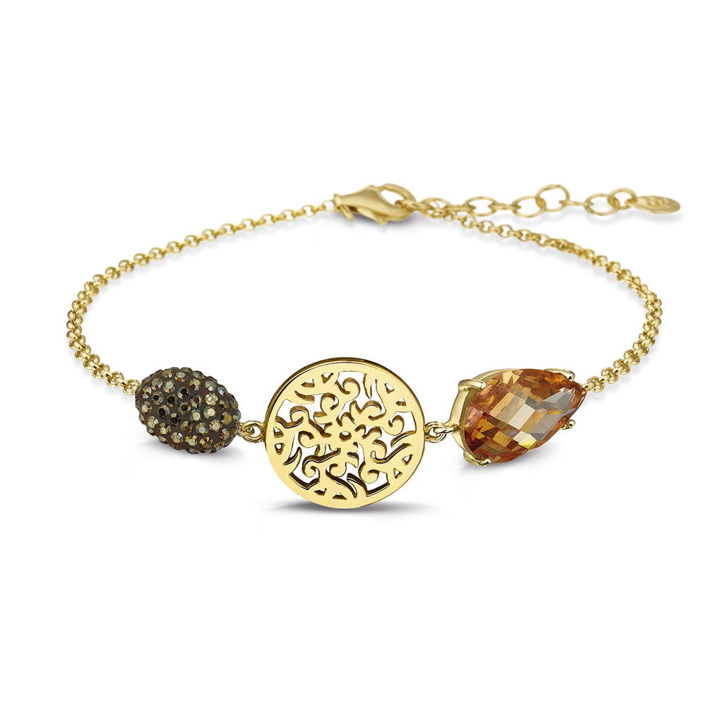 Phantasya Jewellery Gold Plated bracelet with Swarovski