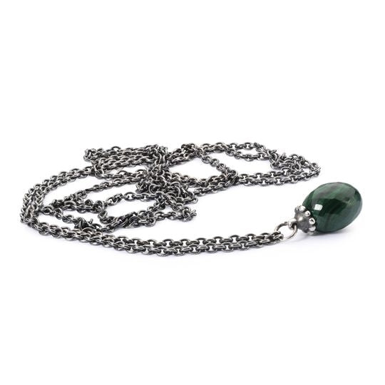 Trollbeads Silver Fantasy Necklace with Malachite 90cm 