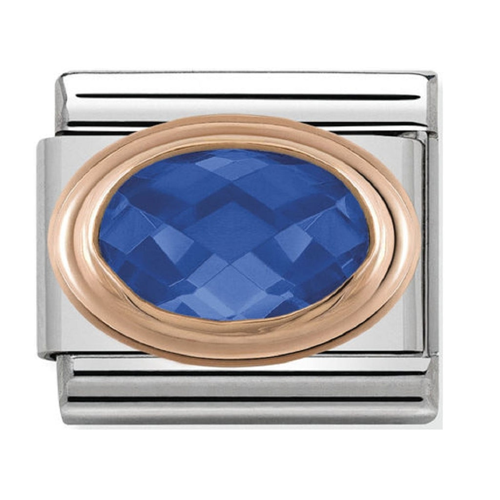 Nomination Charms Rose Gold Blue CZ