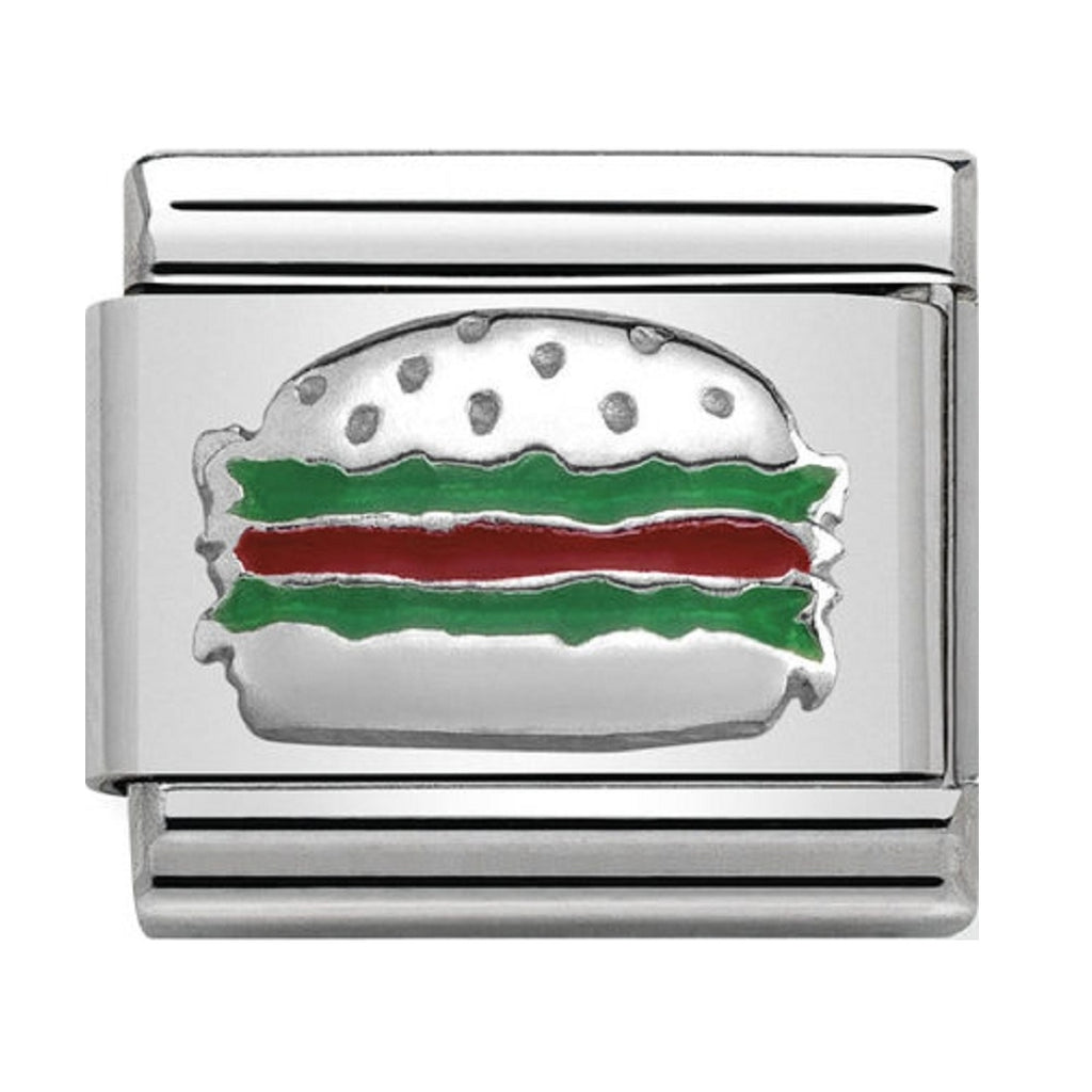 Nomination Charms Silver and Enamel Burger