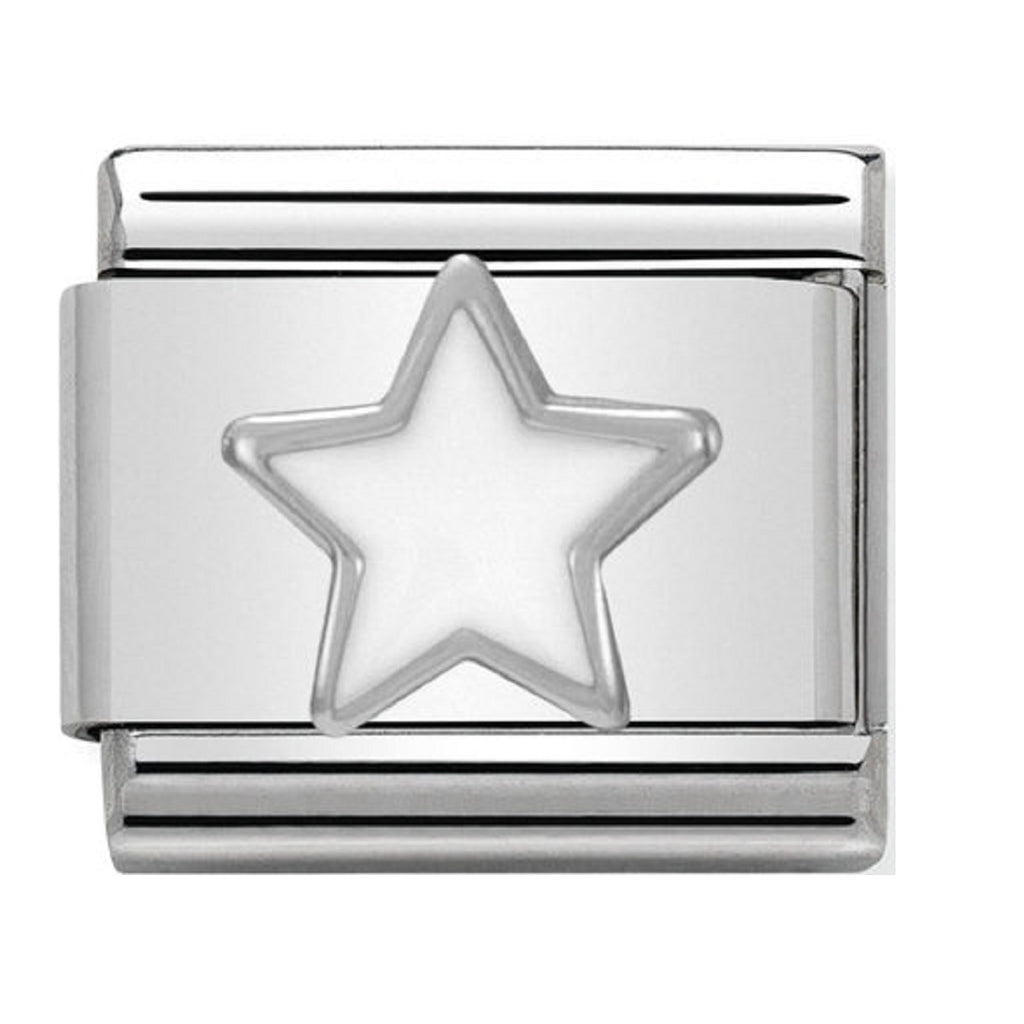 Nomination Charms Silver and Enamel White Star 330202-04