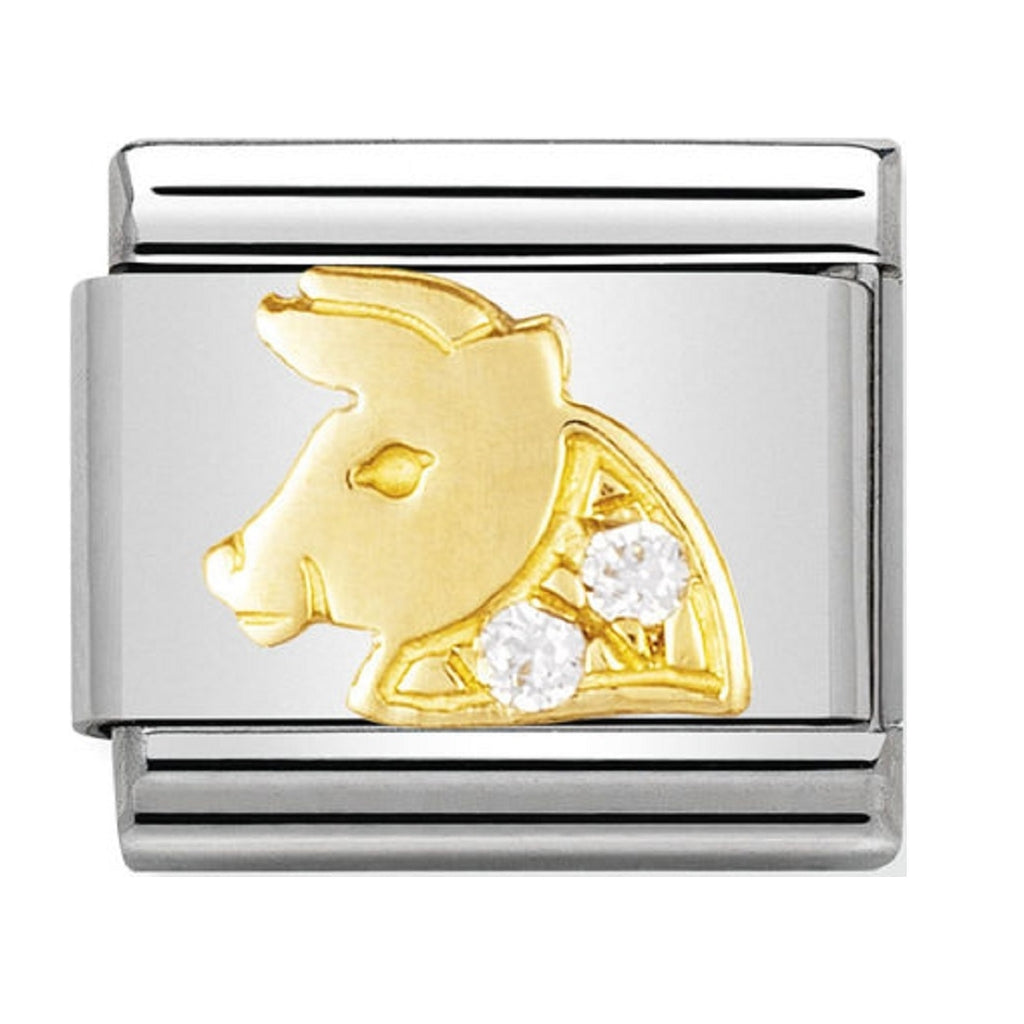 Nomination Charms 18ct and CZ Zodiac Taurus