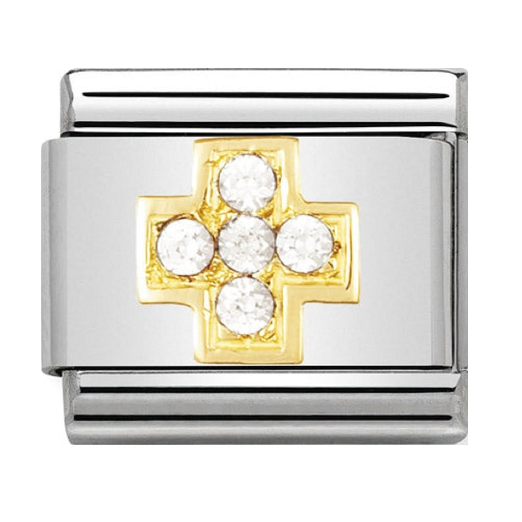 Nomination Charms 18ct and CZ Cross