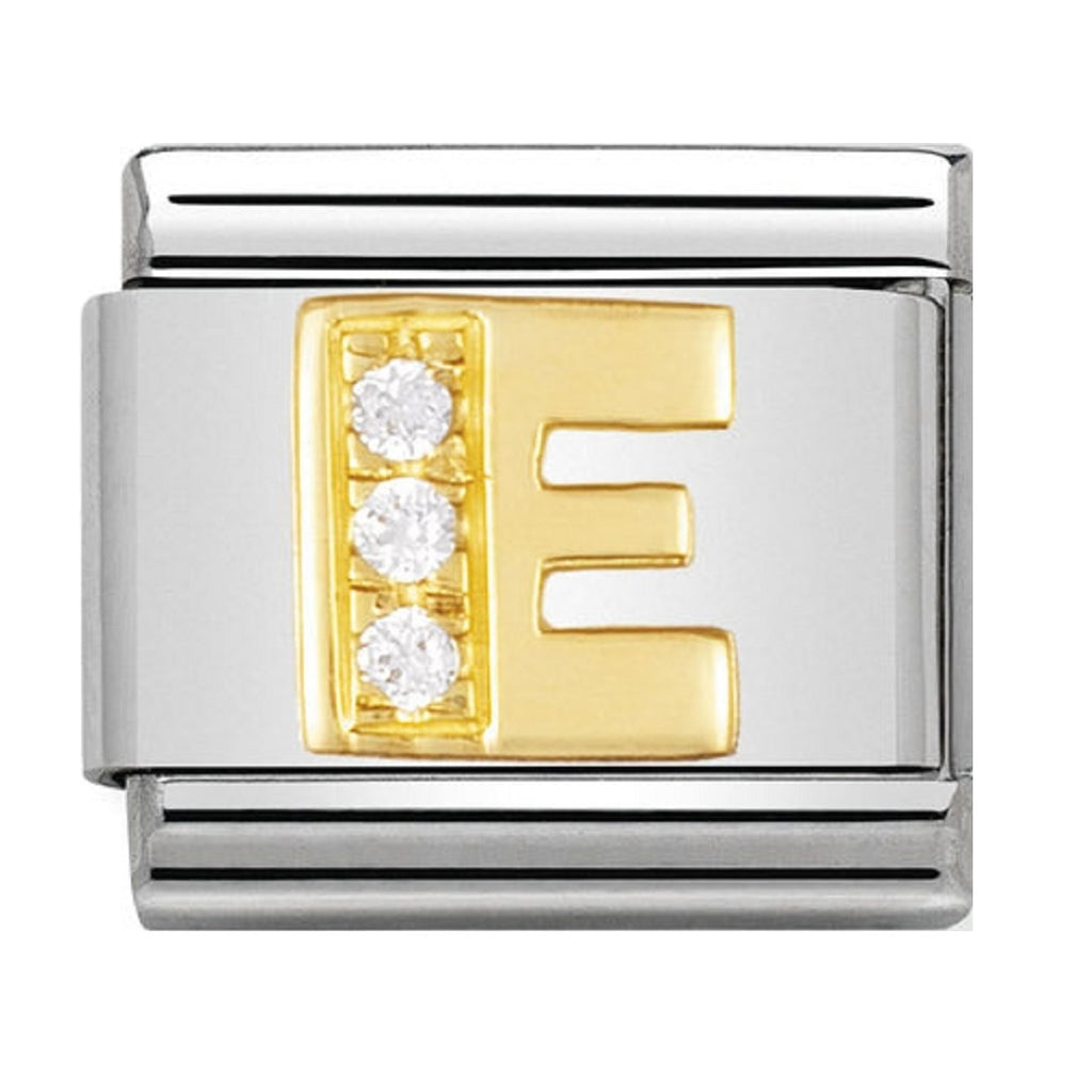 Nomination Charms 18ct and CZ Letter E