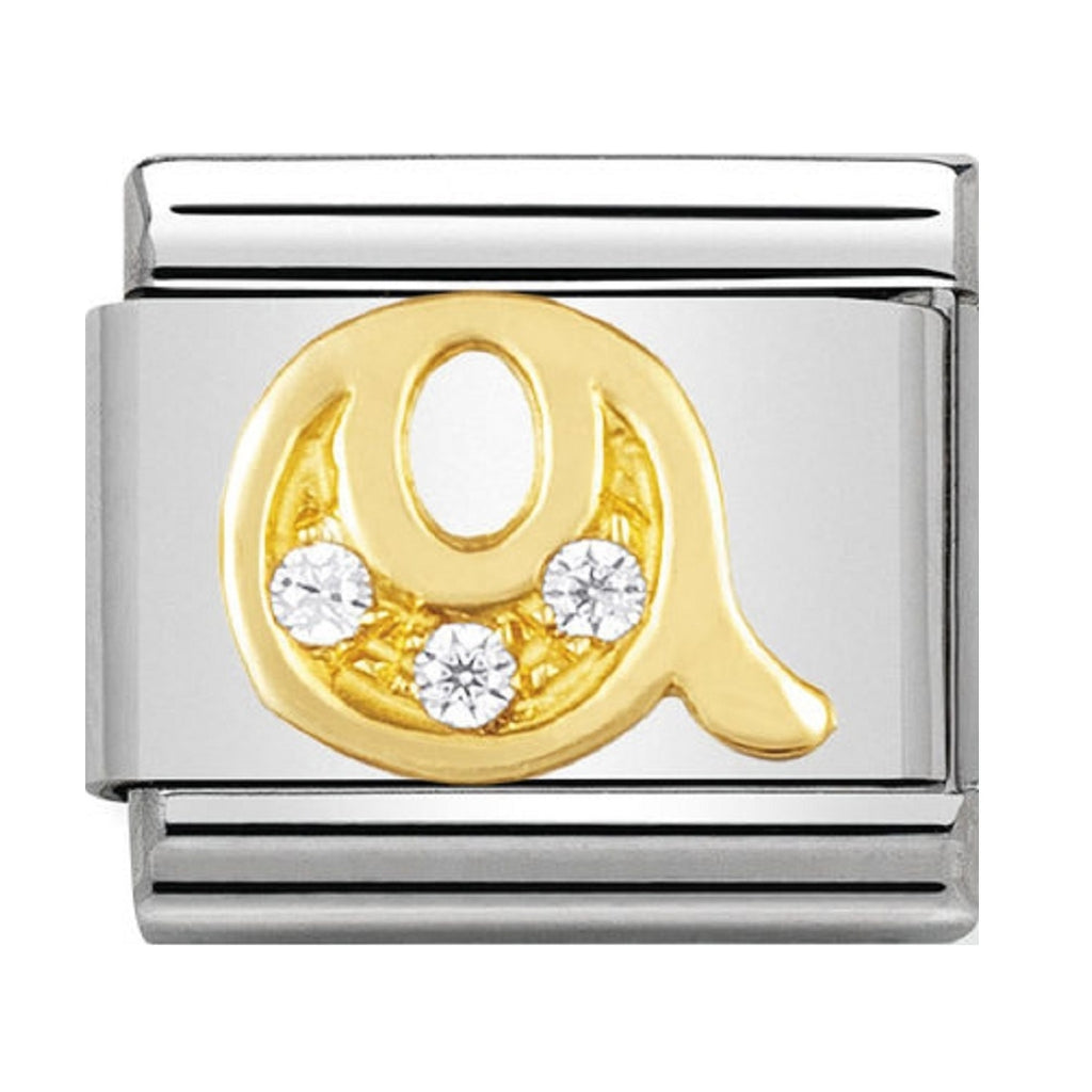 Nomination Charms 18ct and CZ Letter Q
