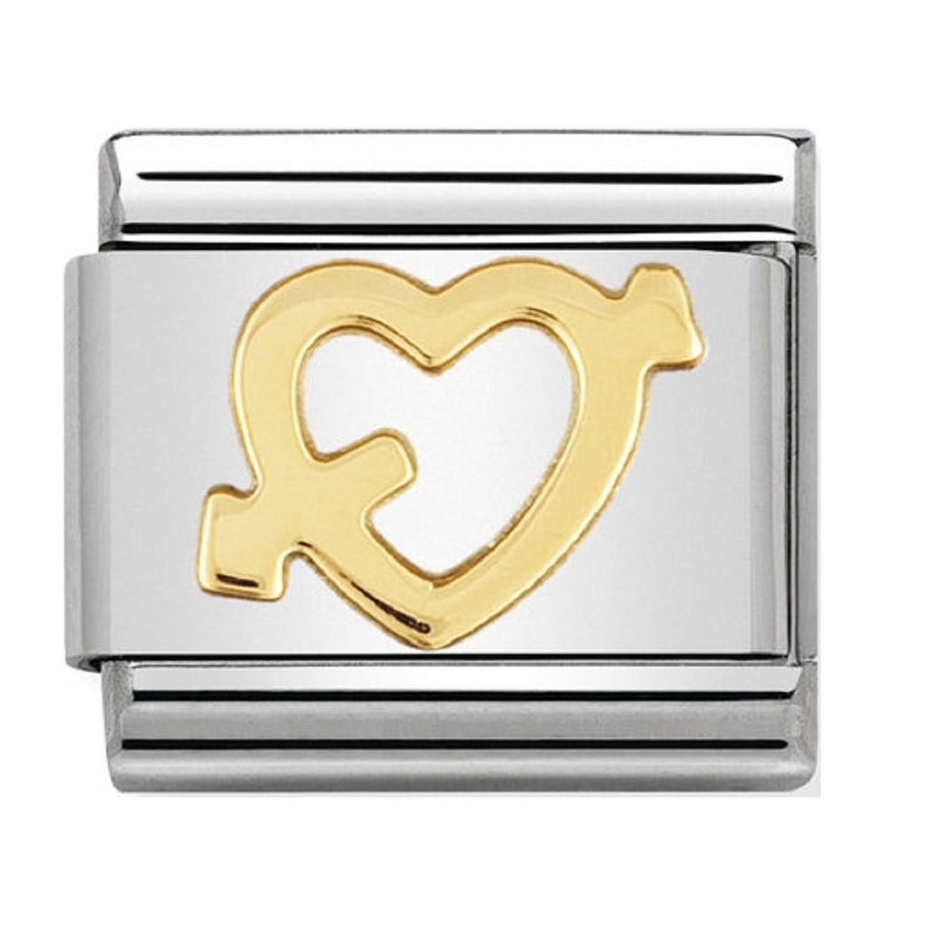 Nomination Charms 18ct Heart with arrow
