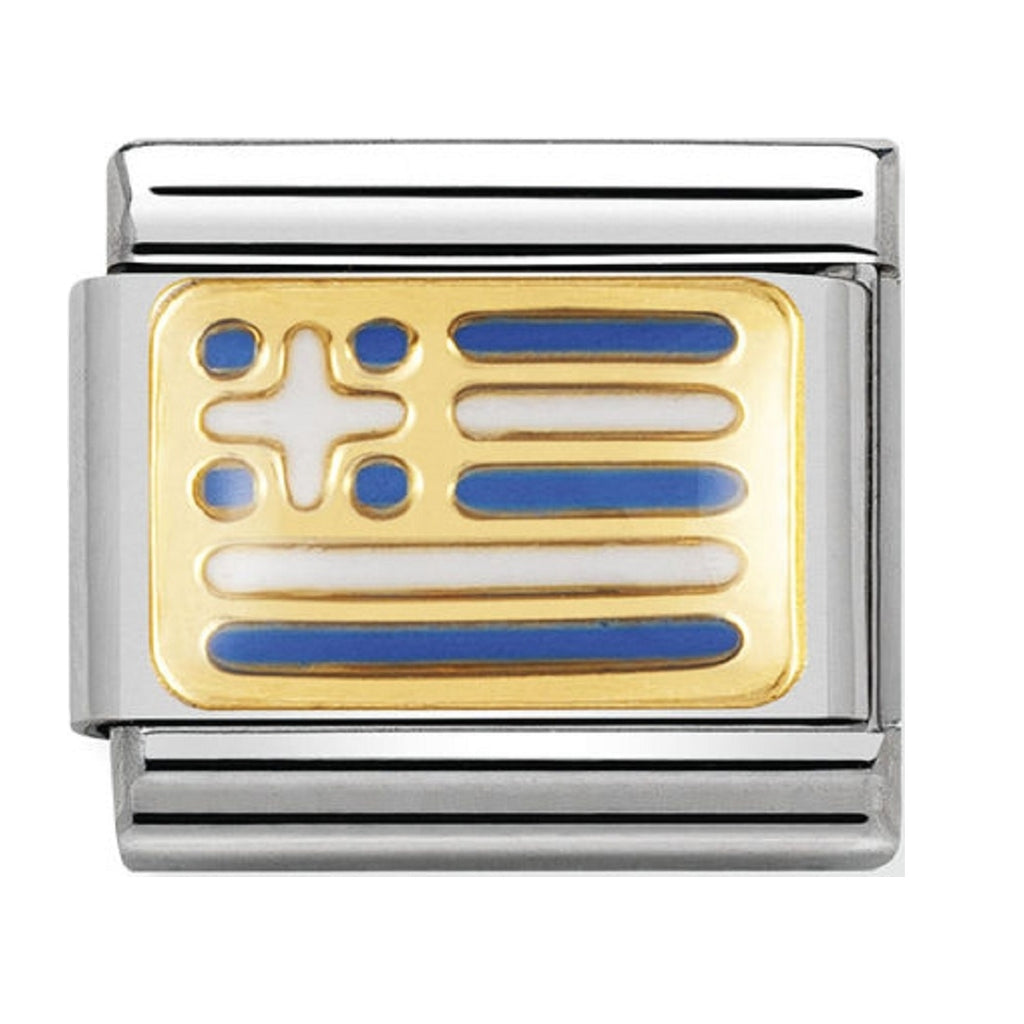 Nomination Charms 18ct and Enamel Greece Flag 030234-22