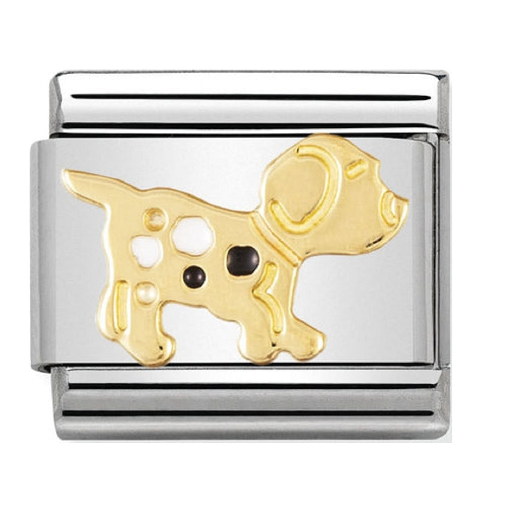 Nomination Charms 18ct Gold and Enamel Dog