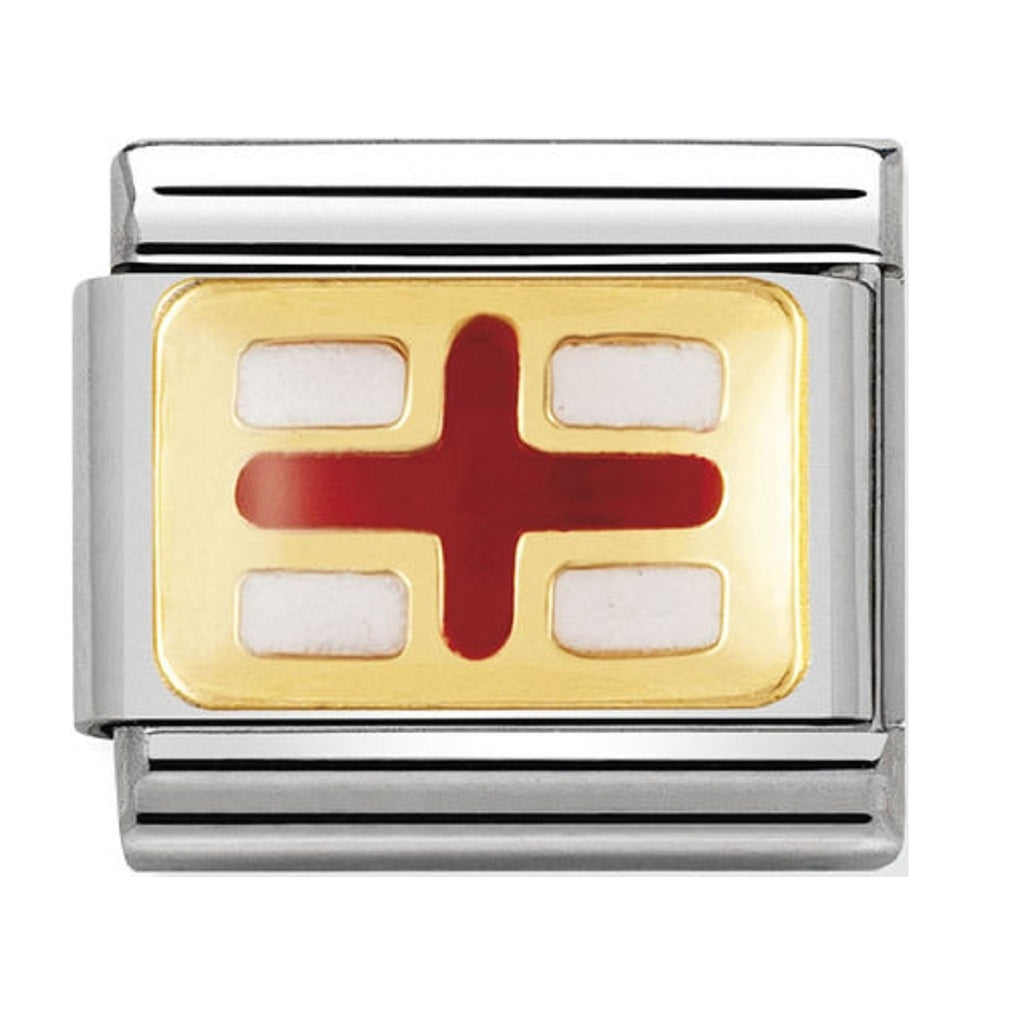 Nomination Charms 18ct Gold and Enamel England Flag
