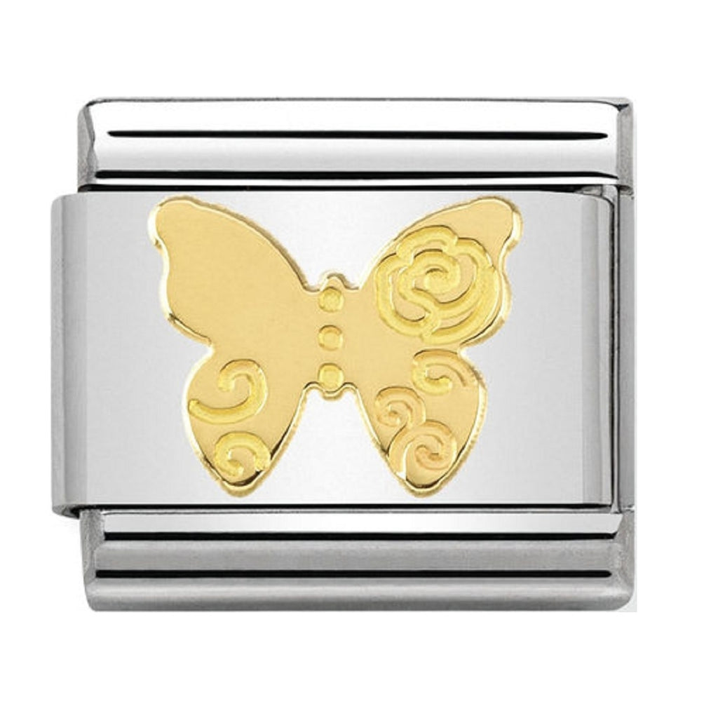 Nomination Charms 18ct Butterfly with Rose