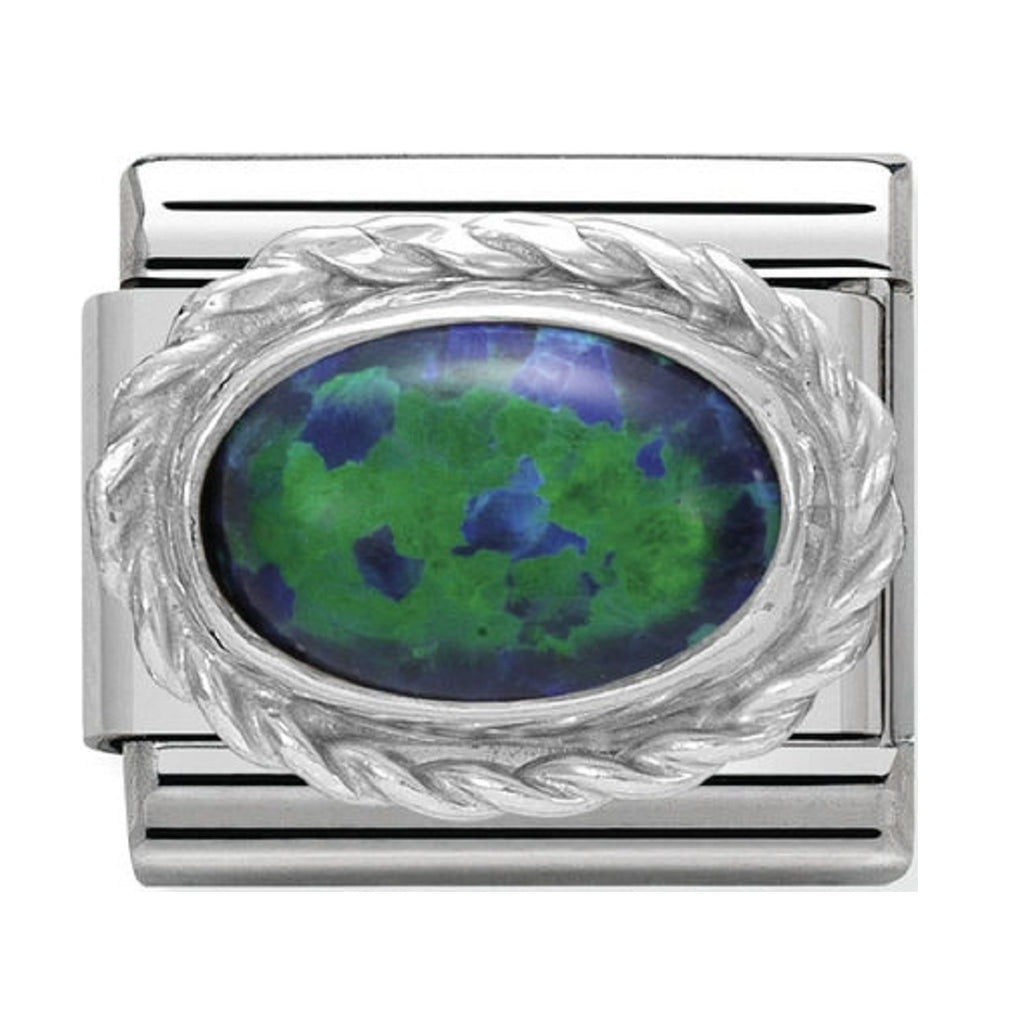 Nomination Charms Green Opal with Silver