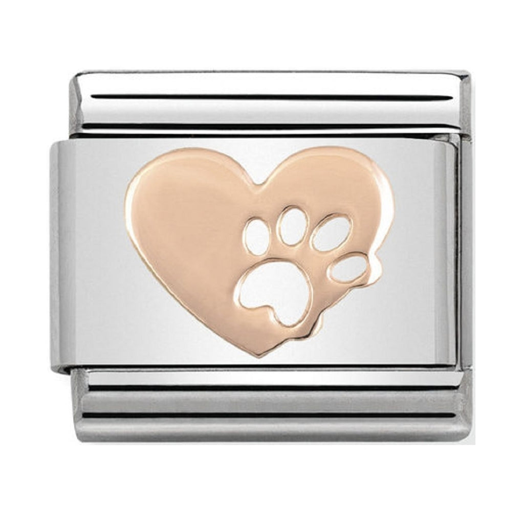 Nomination Link Rose Gold Heart with Paw