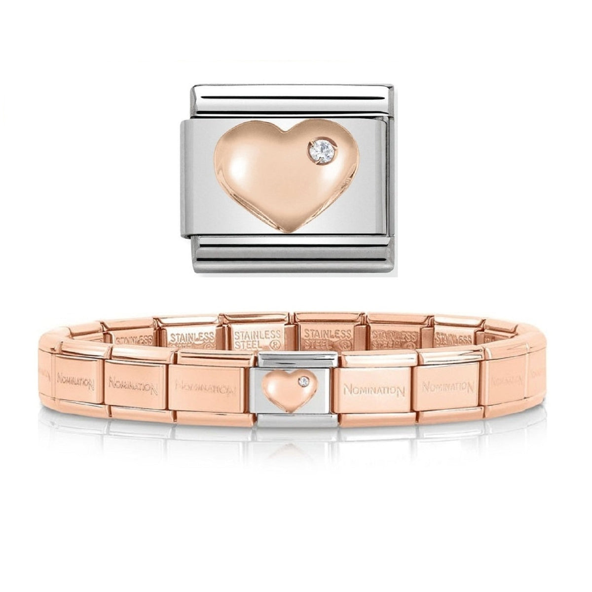 Nomination Jewelry Charms Nomination Rose Gold Heart Charm