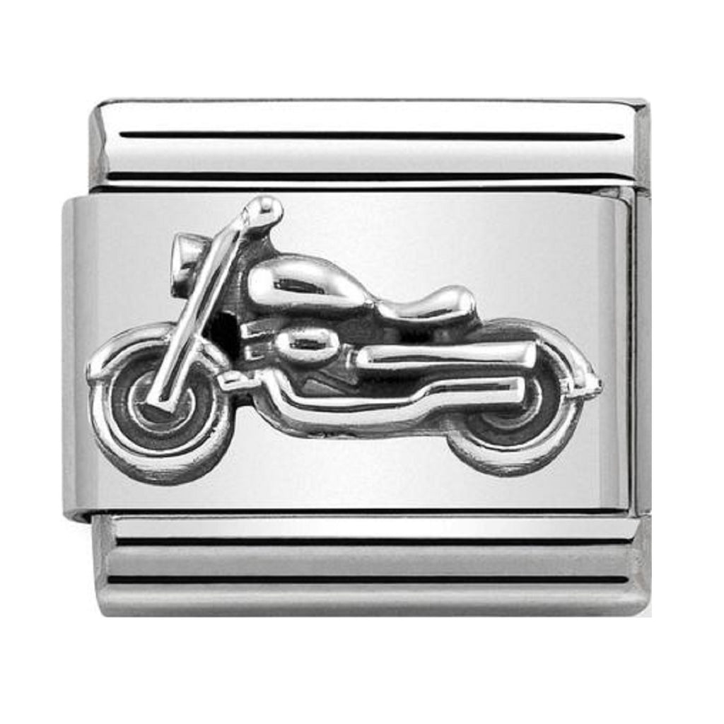 Nomination Link Silver Vintage Motorcycle
