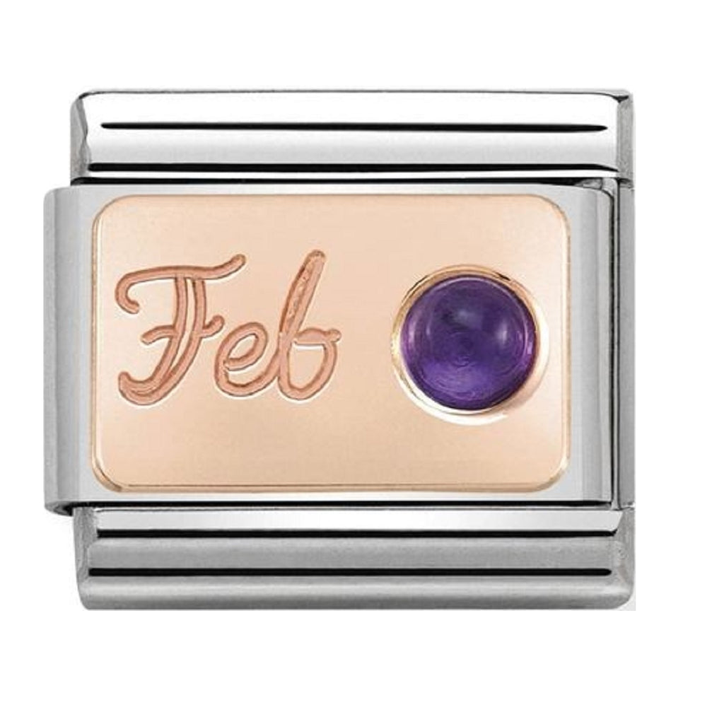 Nomination Rose Gold and Amethyst February