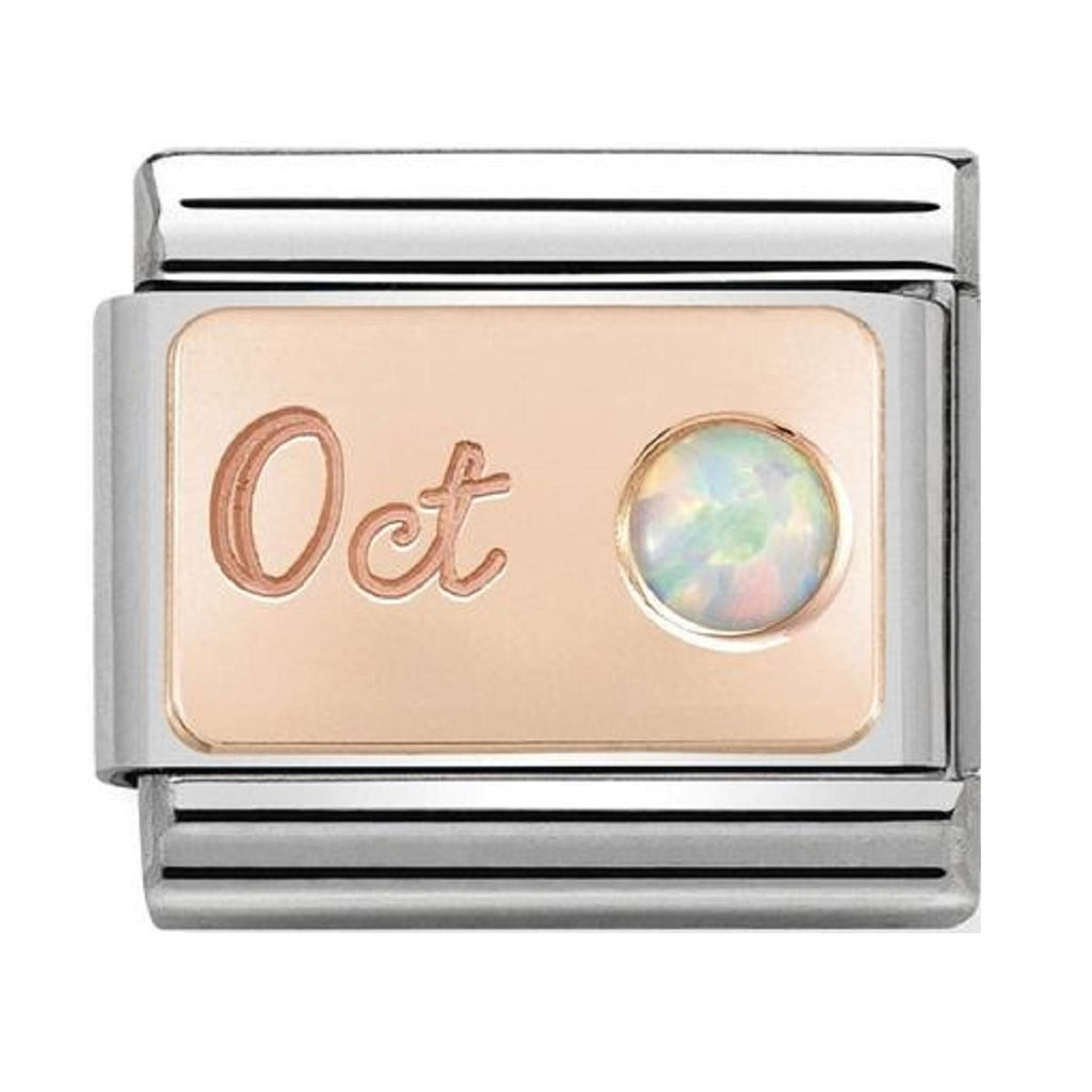 Nomination Rose Gold and White Opal October