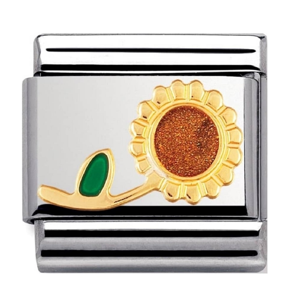 Nomination Charms 18ct and Enamel Sunflower with Stem