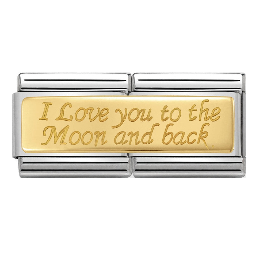 NOMINATION Charm Double 18ct Gold I Love You to the Moon and Back