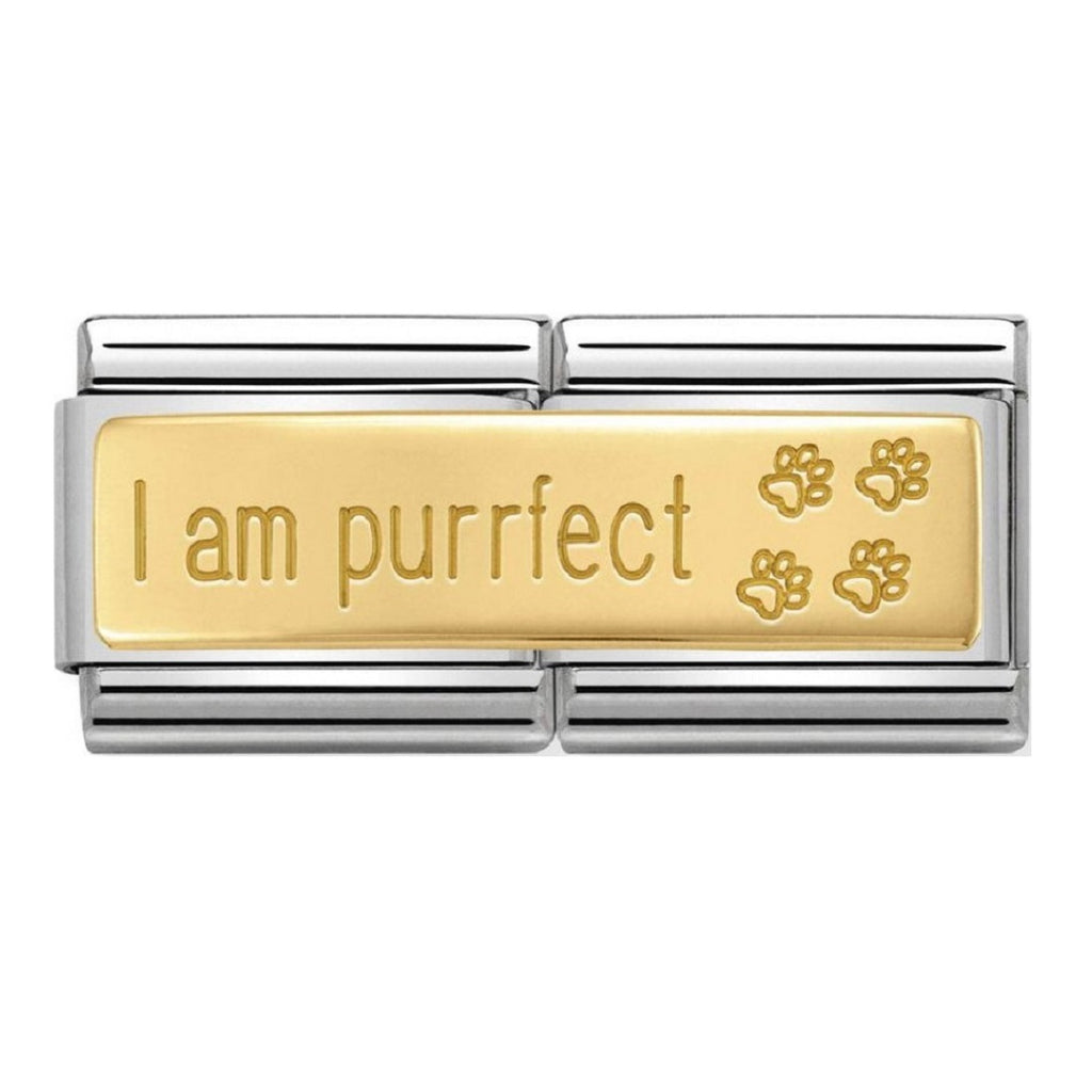 NOMINATION Charm Double 18ct Gold I Am Purrfect