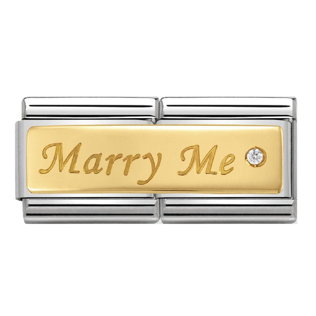 NOMINATION Charm Double 18ct Gold Marry Me
