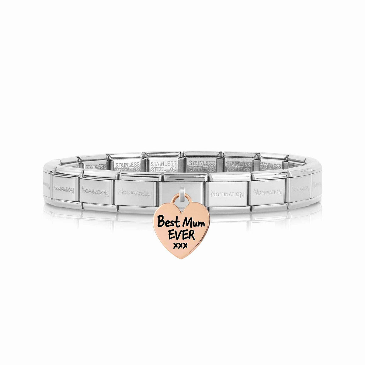 NOMINATION Starter Bracelet Rose Gold Dangle Best Mum Ever xxx