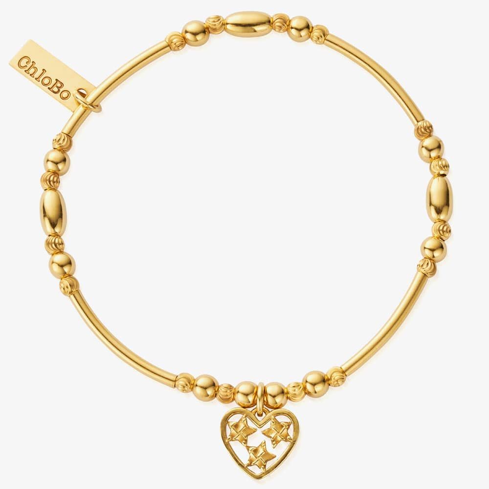 CHLOBO Hearts Of Hope Gold Plated Star Bead Bracelet the secret garden UK