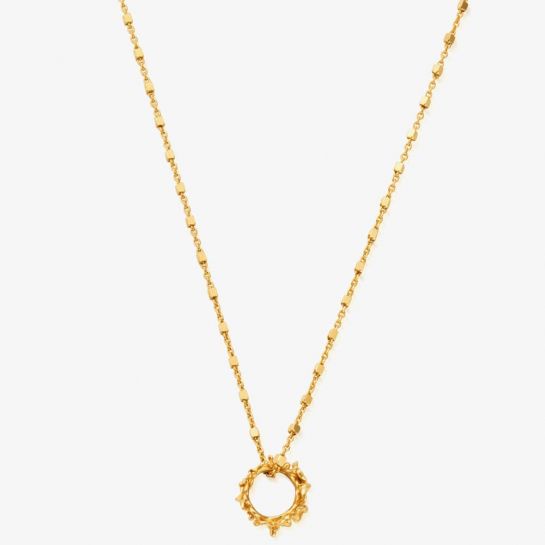 CHLOBO Wisteria Gold Plated Open Circle Necklace the secret garden UK