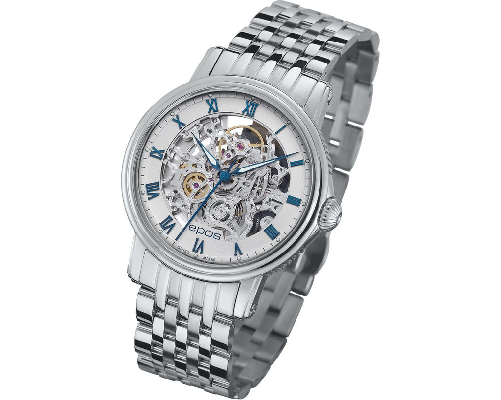 EPOS Timeless Sapphire Crystal Skeleton Automatic Watch the secret garden UK