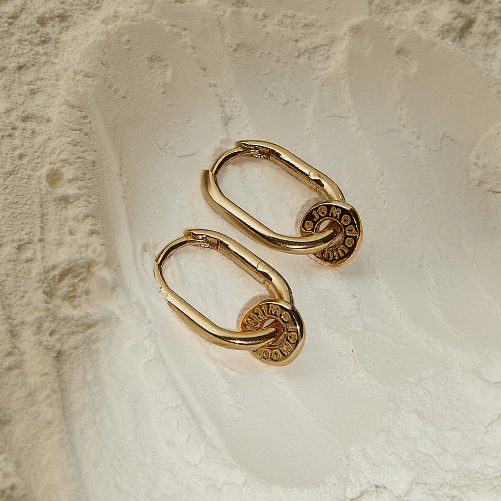 CHLOBO Gold Power Within Oval Hoop Earrings the secret garden UK