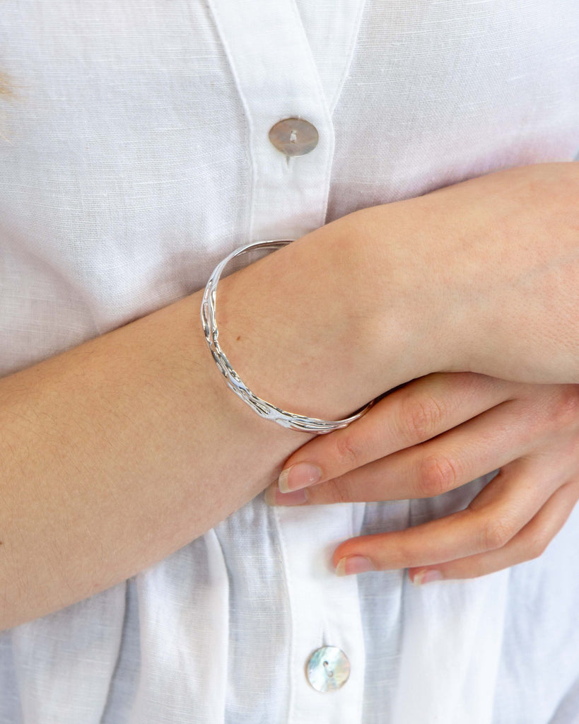 Banyan Organic Silver Bangle the secret garden UK