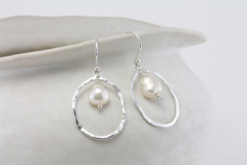 Banyan Teign Pearl Hoop Earrings the secret garden UK