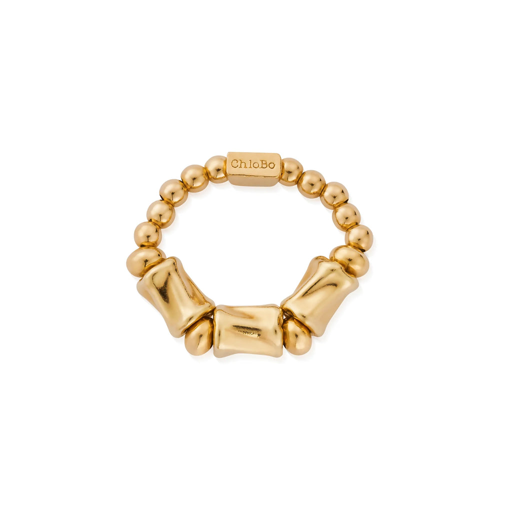 CHLOBO Gold Chunky Twist Ring the secret garden UK