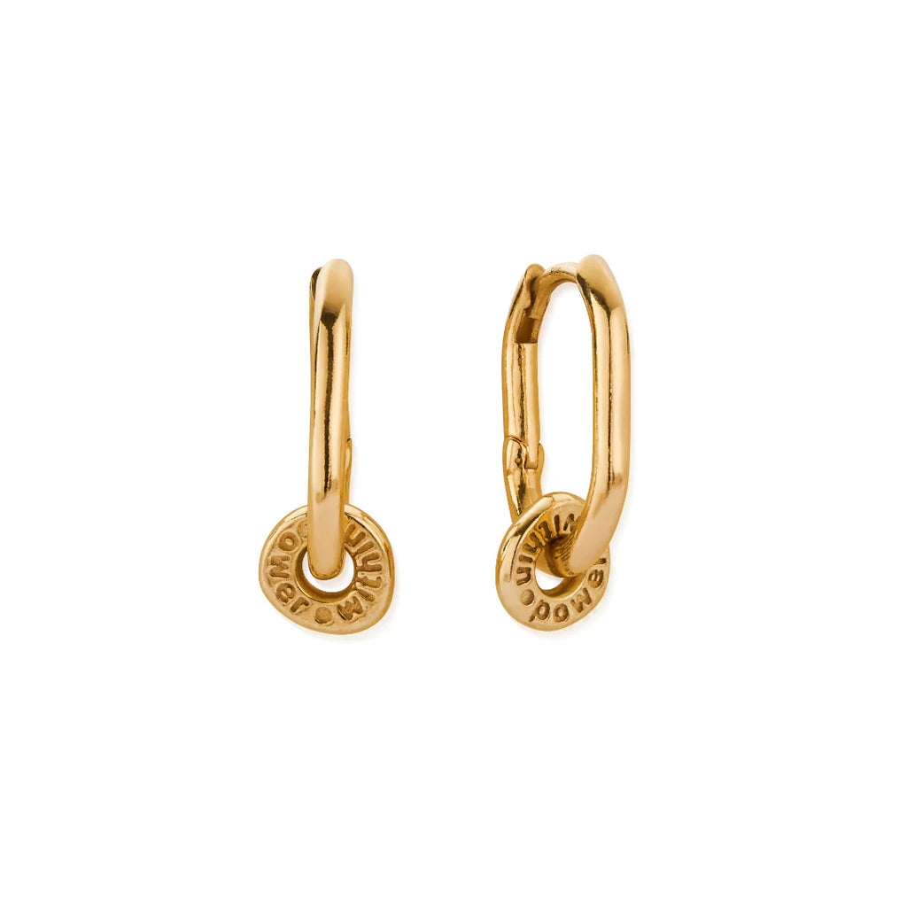 CHLOBO Gold Power Within Oval Hoop Earrings the secret garden UK