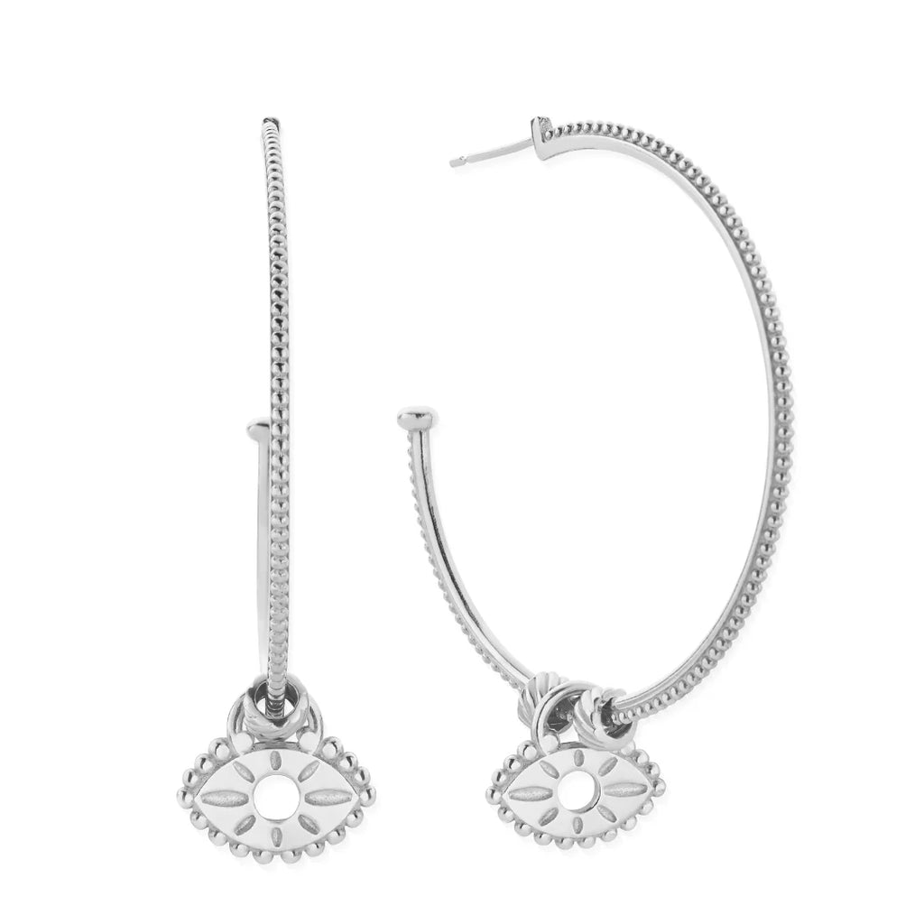 CHLOBO Silver Visionary Hoop Earrings the secret garden UK