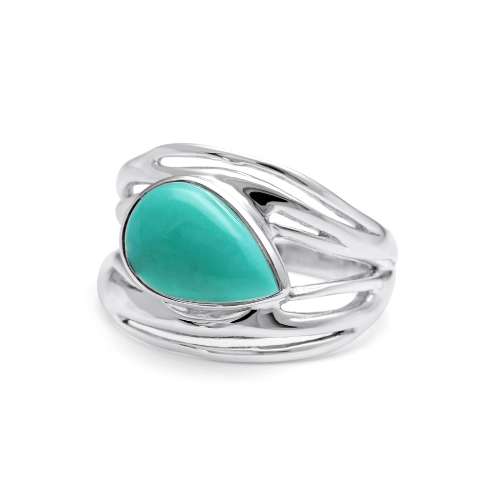 Banyan Silver Ring with Original American Turquoise the secret garden UK