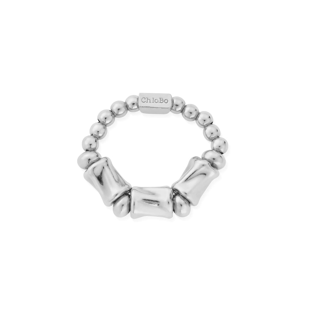 CHLOBO Silver Chunky Twist Ring the secret garden UK