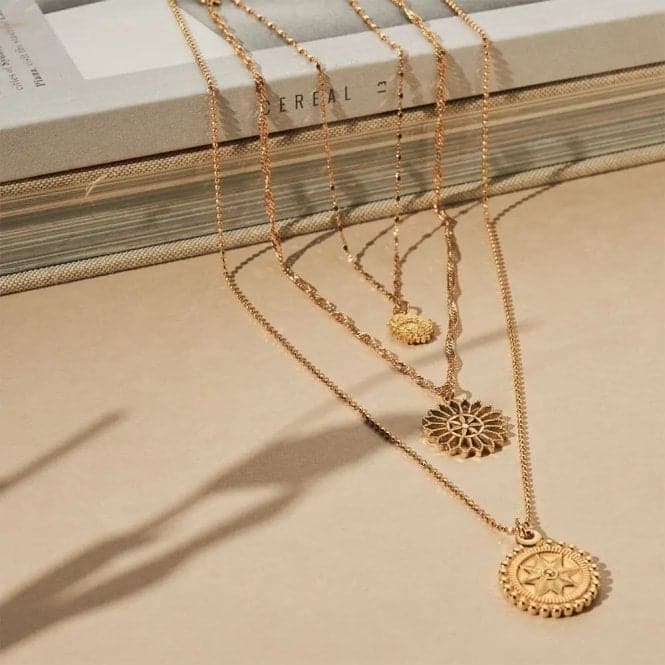 CHLOBO Gold Twisted Rope Chain Flower Mandala Necklace the secret garden UK