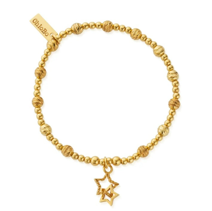 CHLOBO Gold Plated Sparkle Interlocking Star Bracelet the secret garden UK