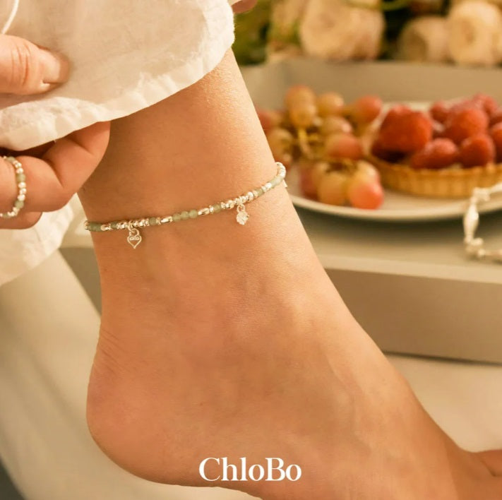 CHLOBO In Bloom HARMONY Aventurine Anklet the secret garden UK