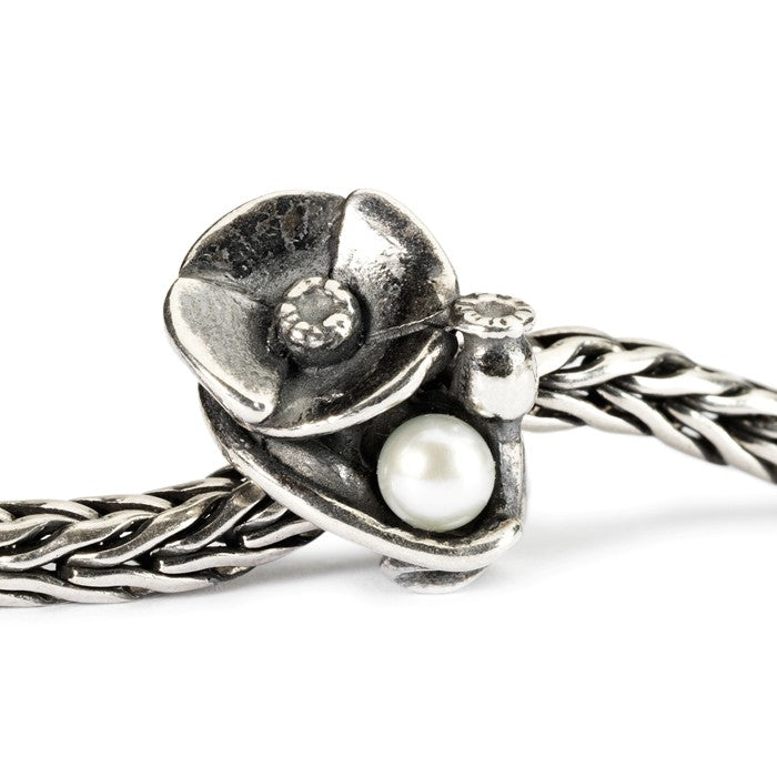 Trollbeads SILVER Poppies of August TAGBE-00034