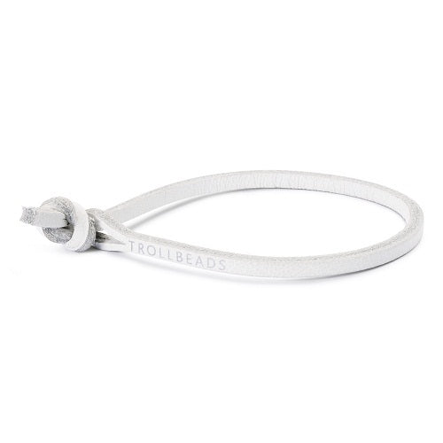 Trollbeads Single Leather Bracelet White TLEBR-00055