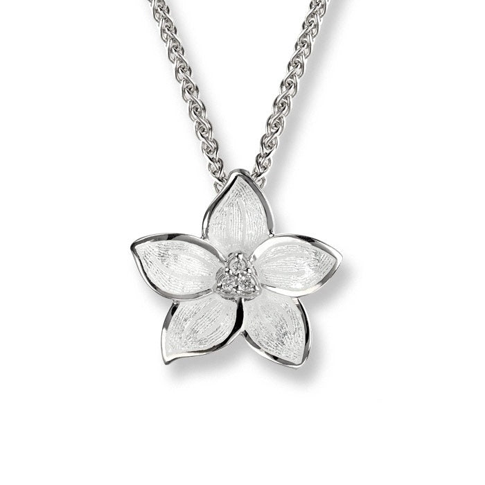 Nicole Barr Flower Necklace White 