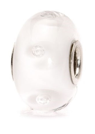 TROLLBEADS SILVER AND GLASS WHITE BUBBLES TGLBE-10231