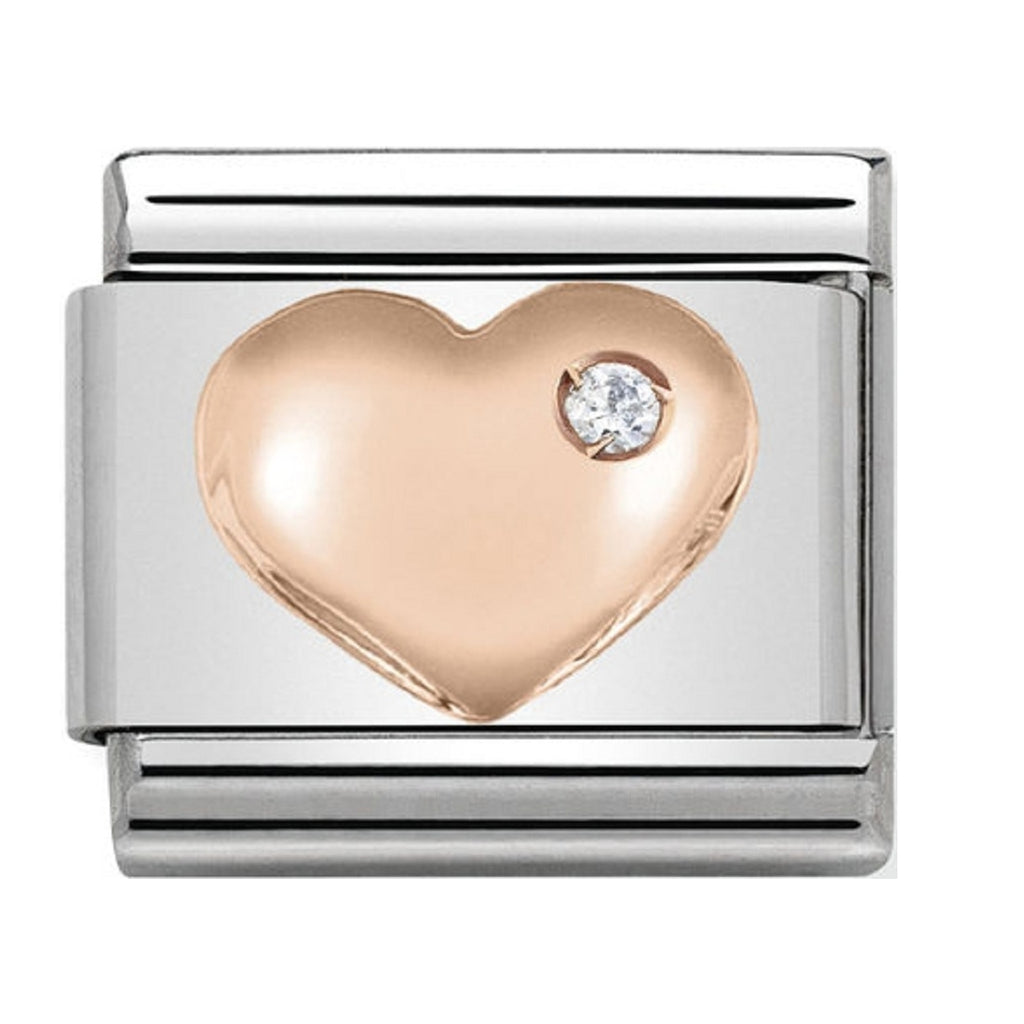 Nomination Charms Rose Gold Heart with CZ 430305 01