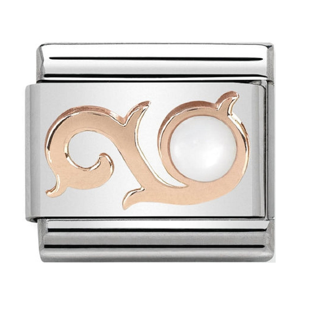 Nomination Charms Rose Gold Swirl with Mother of Pearl