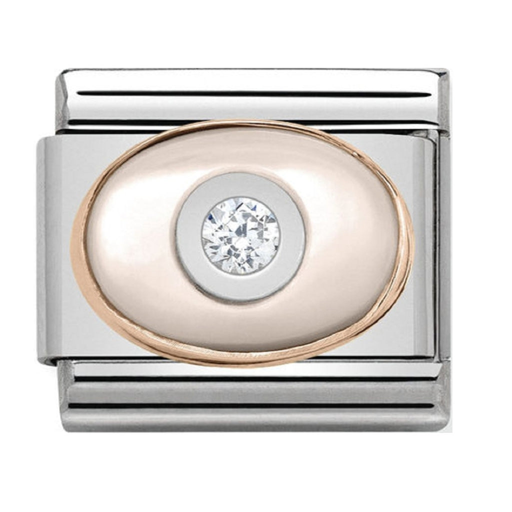 Nomination Charms Rose Gold with Pink Mother Of Pearl and CZ