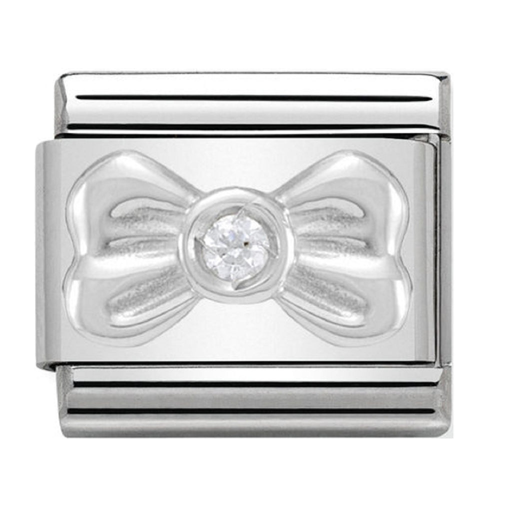 Nomination Charms Bow with White CZ Silver Shine