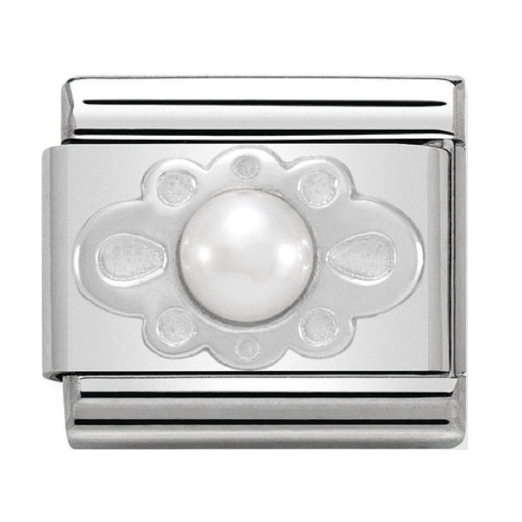 Nomination Charms Bow with White Pearl Silver Shine 330501-02
