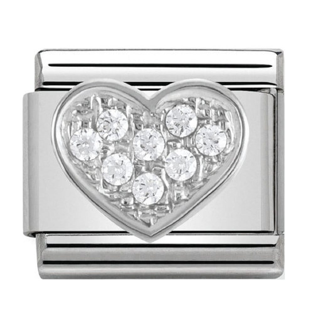 Nomination Charms Cubic Zirconia Heart Silver Shine
