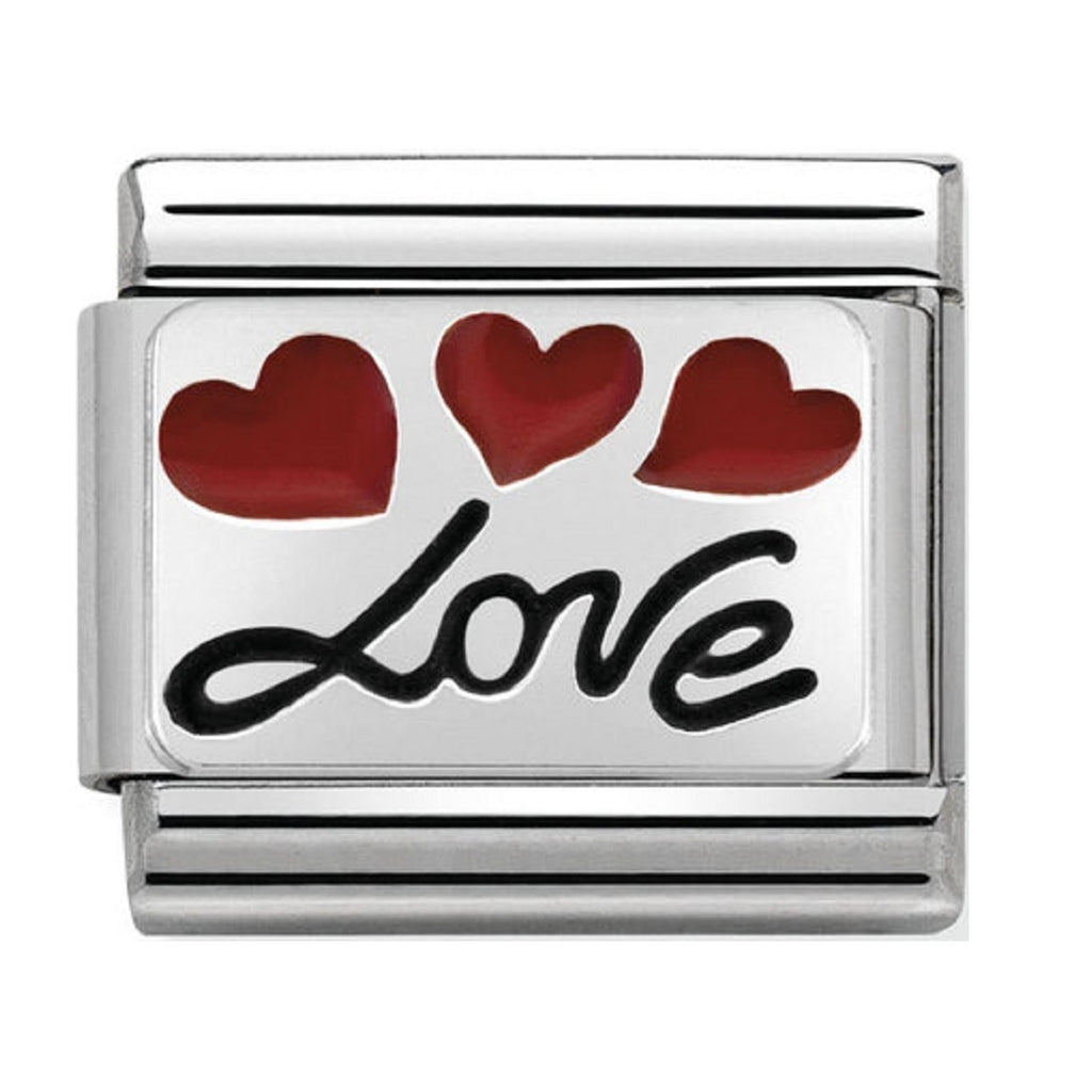 Nomination Charms Love with 3 Hearts 330208-06